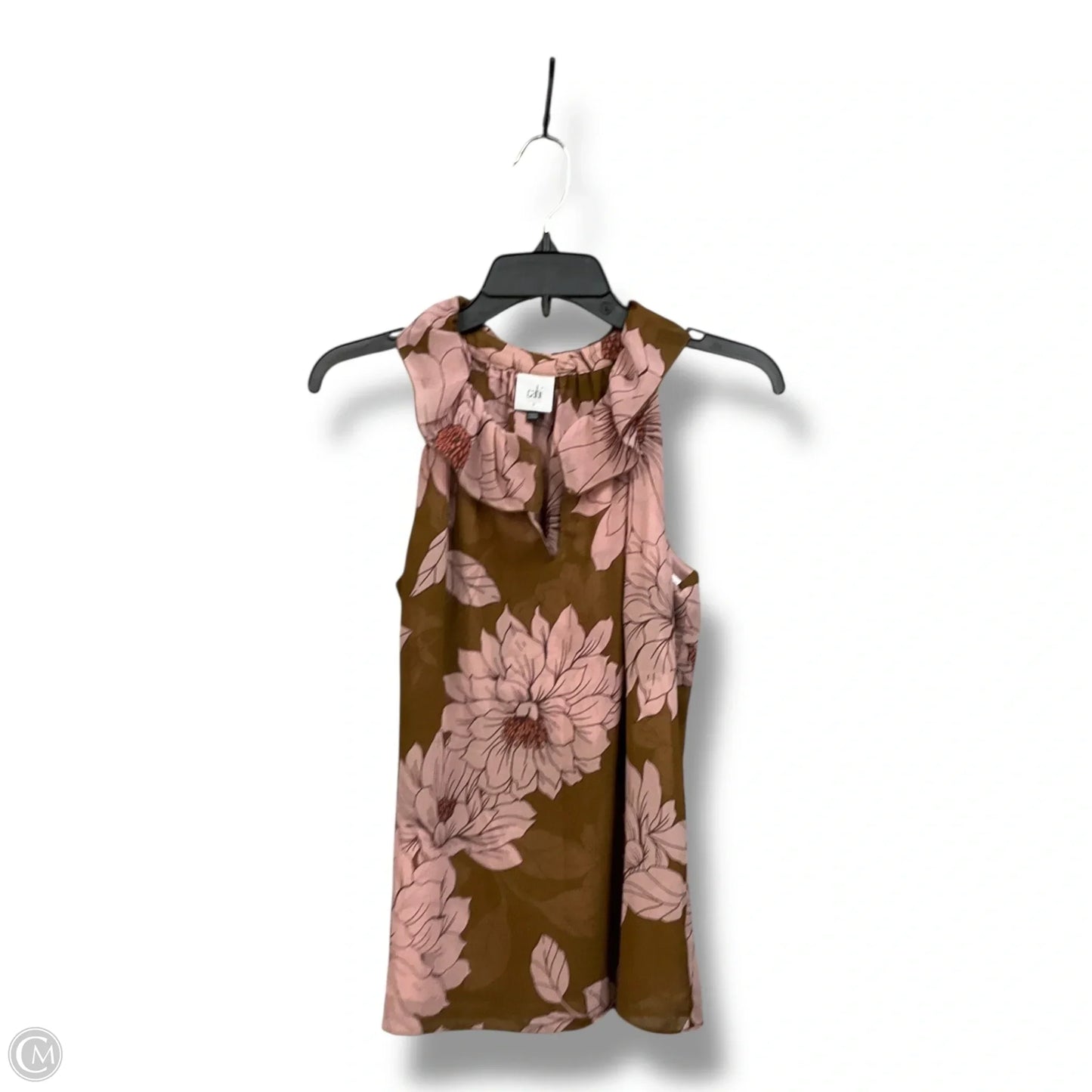 Top Sleeveless By Cabi In Floral Print, Size: S
