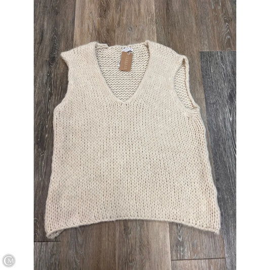 Sweater Short Sleeve By Suzy D In Cream, Size: Osfm