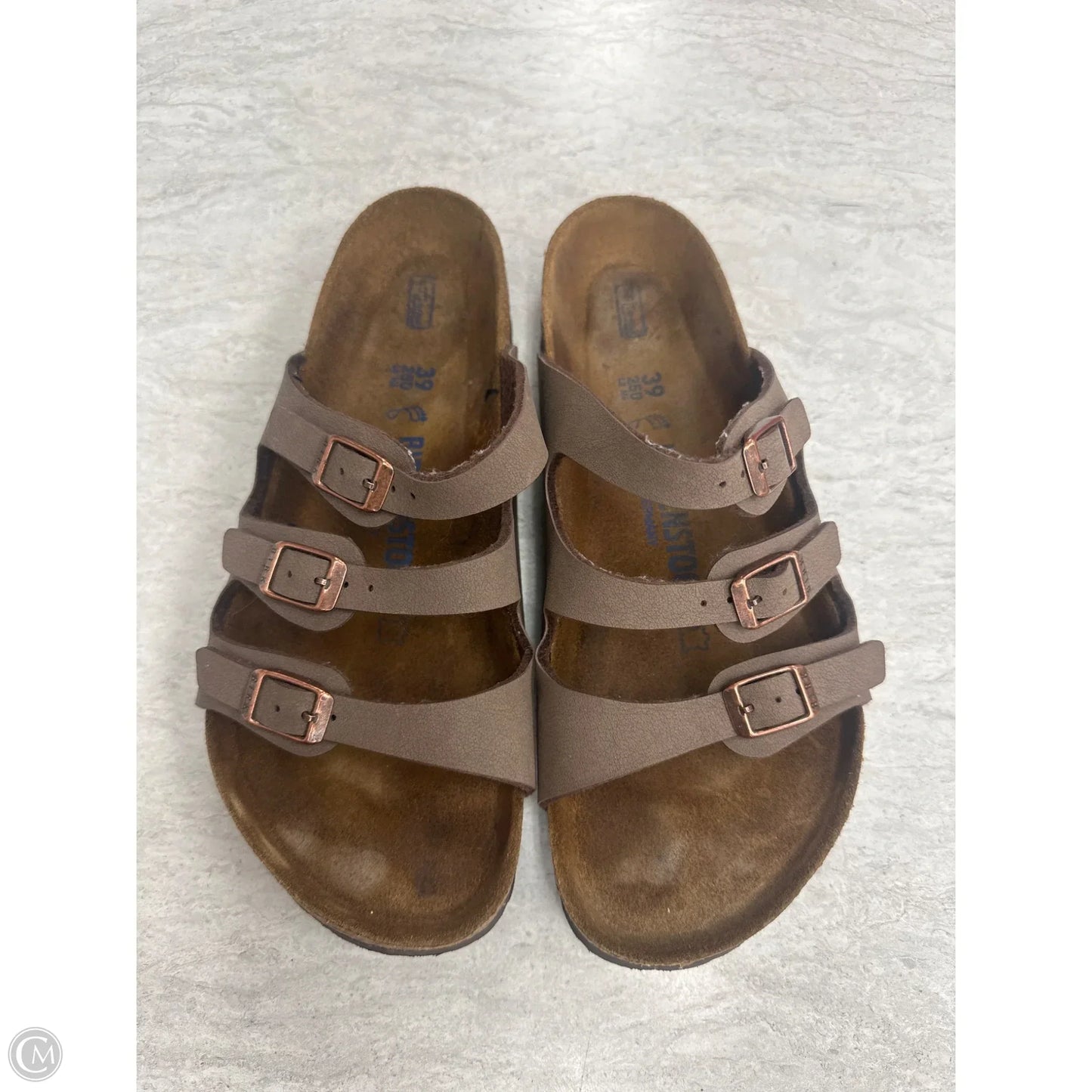 Sandals Flats By Birkenstock In Brown, Size: 9