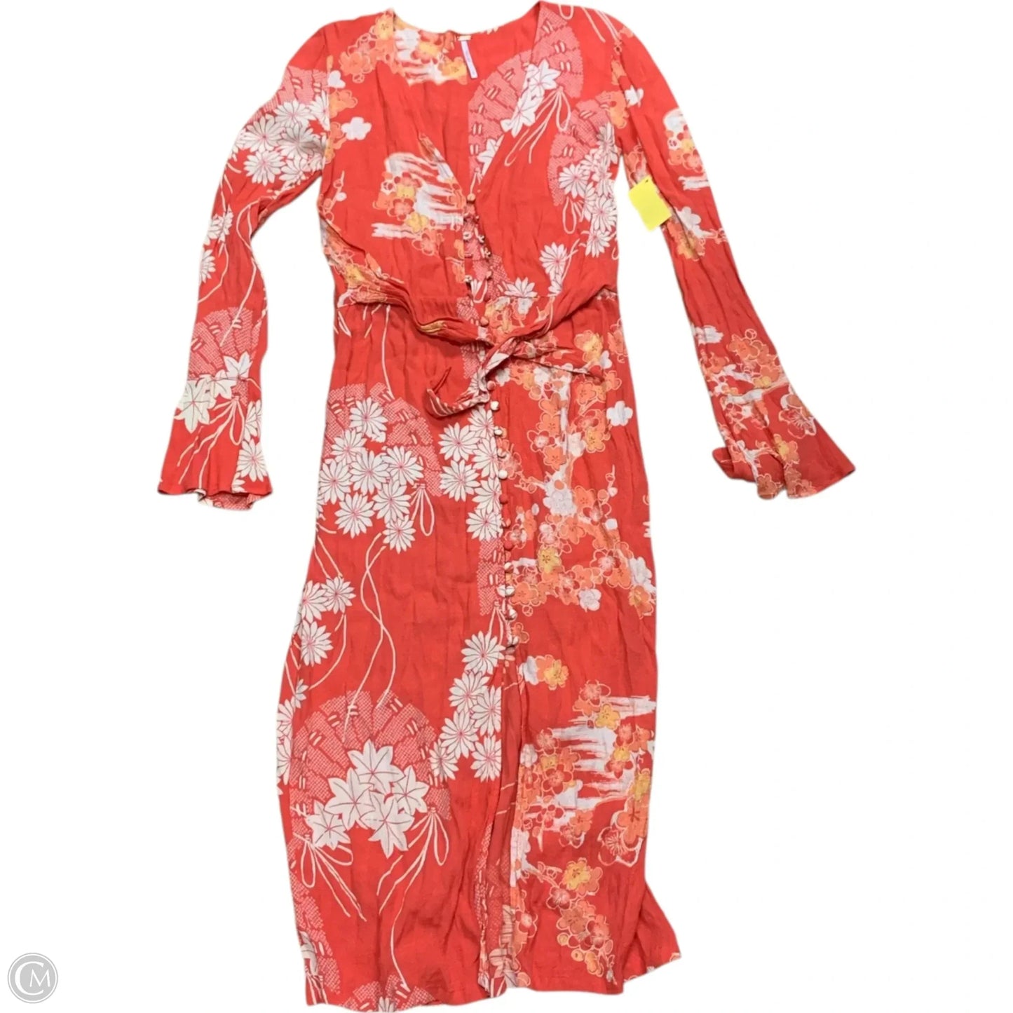 Dress Casual Midi By Free People In Orange, Size: Xs