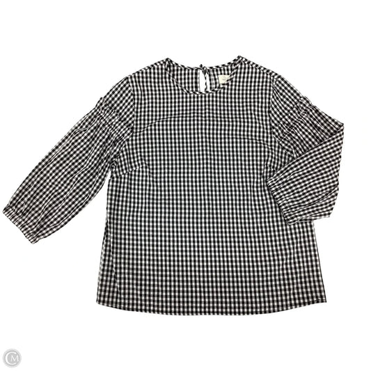 Top Long Sleeve By Melloday In Black & White, Size: M