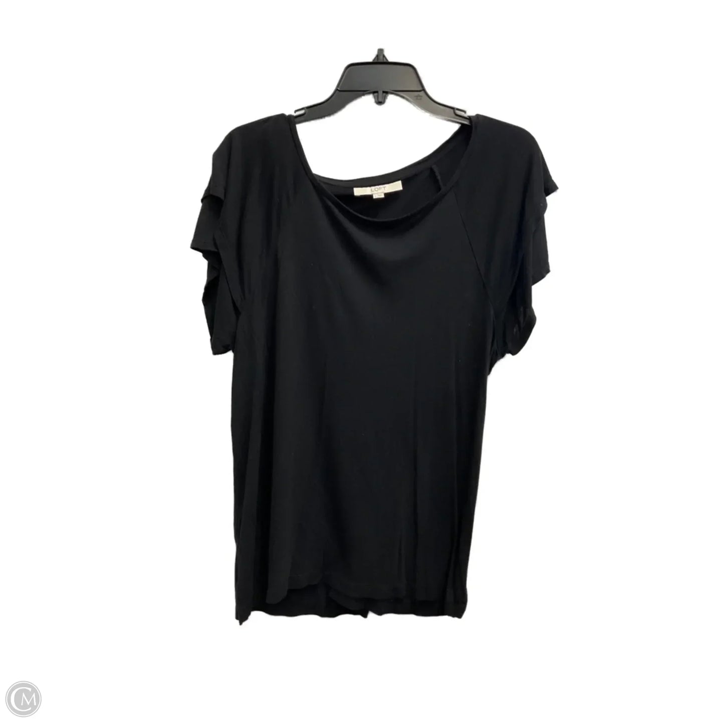 Top Short Sleeve Basic By Loft In Black, Size: L