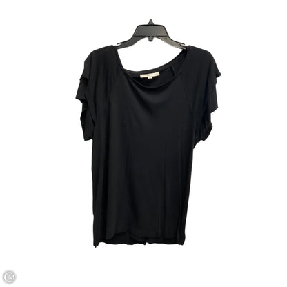 Top Short Sleeve Basic By Loft In Black, Size: L