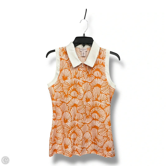 Top Sleeveless By Tommy Bahama In Orange & White, Size: M