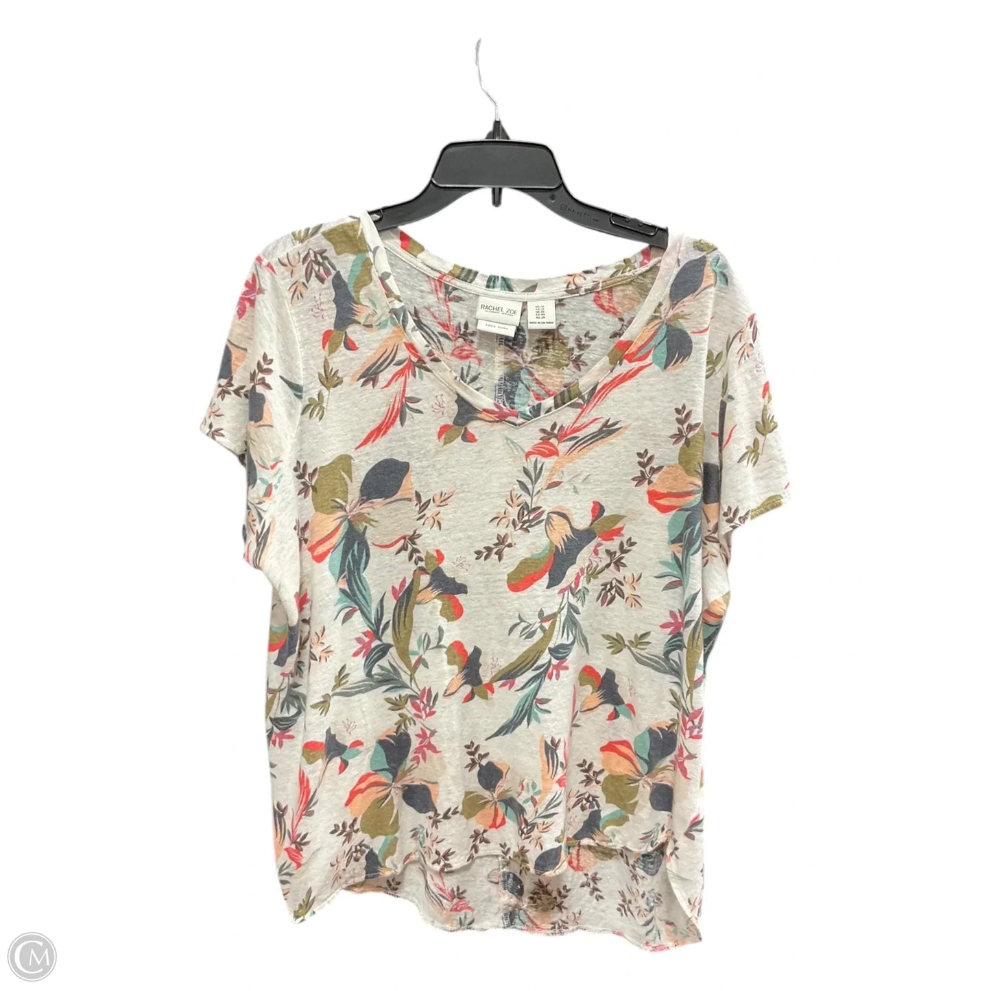 Top Short Sleeve Basic By Rachel Zoe In Tropical Print, Size: 1x