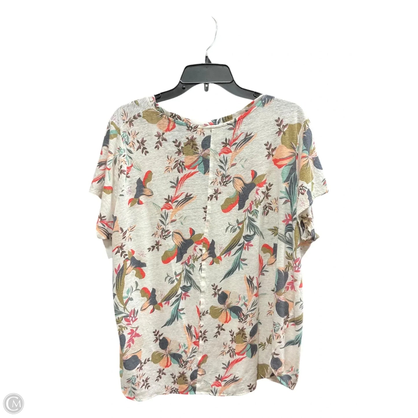 Top Short Sleeve Basic By Rachel Zoe In Tropical Print, Size: 1x