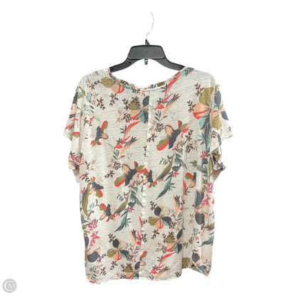 Top Short Sleeve Basic By Rachel Zoe In Tropical Print, Size: 1x