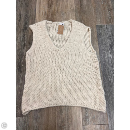 Sweater Short Sleeve By Suzy D In Cream, Size: Osfm