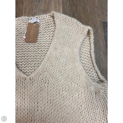 Sweater Short Sleeve By Suzy D In Cream, Size: Osfm