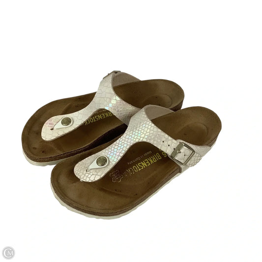 Sandals Flats By Birkenstock In Cream, Size: 5 (36)