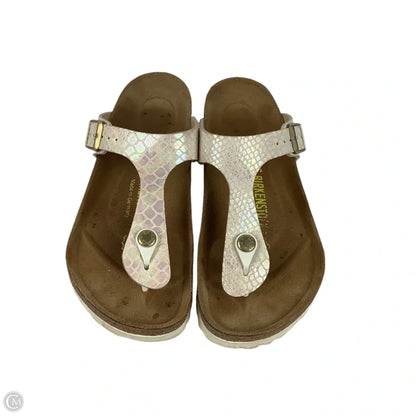 Sandals Flats By Birkenstock In Cream, Size: 5 (36)