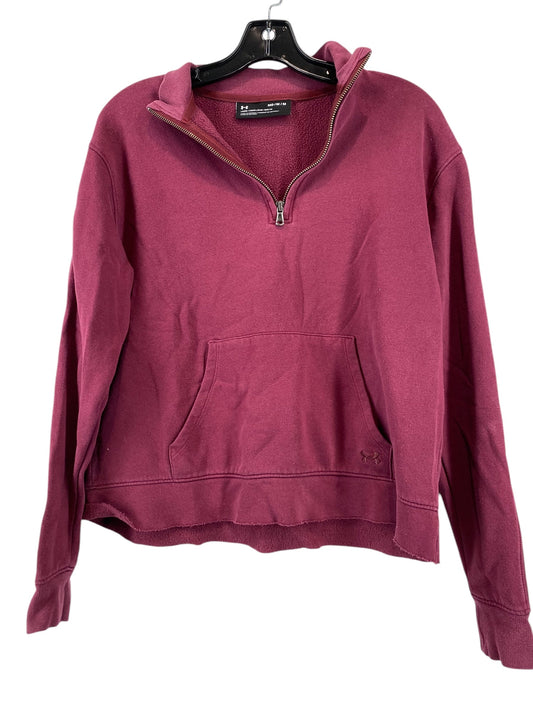 Athletic Top Long Sleeve Collar By Under Armour In Purple, Size: M