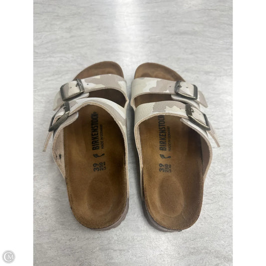 Sandals Flats By Birkenstock In Camouflage Print, Size: 9