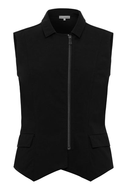 Eliana Zip Vest Top Black
