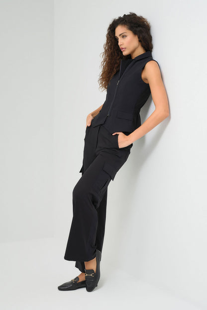 Eliana Zip Vest Top Black
